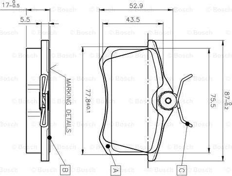 BOSCH 0 986 TB2 137 - Тормозные колодки, дисковые, комплект autospares.lv