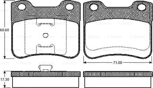 BOSCH 0 986 TB2 129 - Тормозные колодки, дисковые, комплект autospares.lv