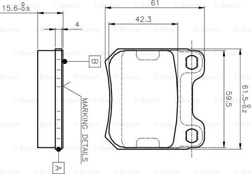 BOSCH 0 986 TB2 125 - Тормозные колодки, дисковые, комплект autospares.lv