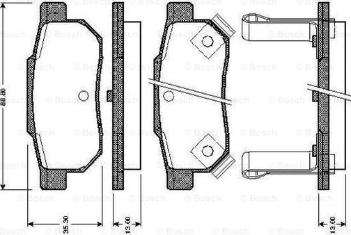 BOSCH 0 986 TB2 120 - Тормозные колодки, дисковые, комплект autospares.lv