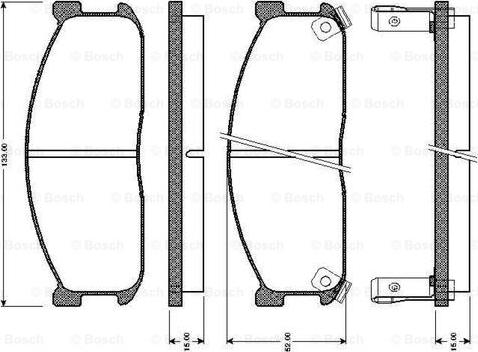 BOSCH 0 986 TB2 127 - Тормозные колодки, дисковые, комплект autospares.lv