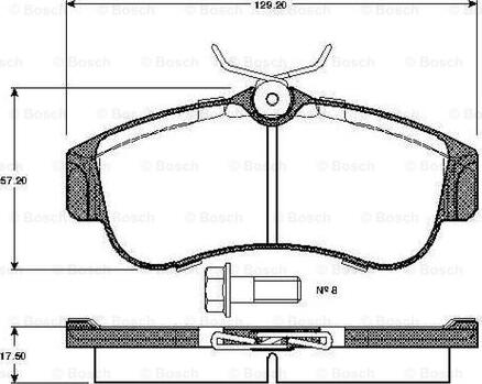 BOSCH 0 986 TB2 174 - Тормозные колодки, дисковые, комплект autospares.lv