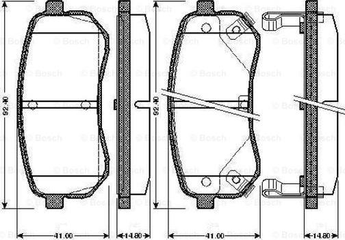 BOSCH 0 986 TB2 893 - Тормозные колодки, дисковые, комплект autospares.lv