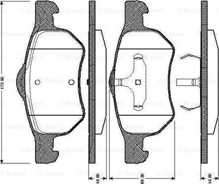 BOSCH 0 986 TB2 841 - Тормозные колодки, дисковые, комплект autospares.lv