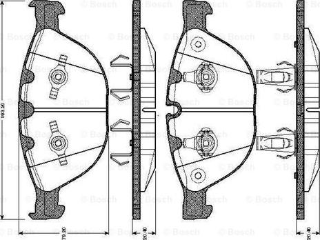 BOSCH 0 986 TB2 847 - Тормозные колодки, дисковые, комплект autospares.lv