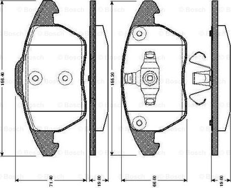 BOSCH 0 986 TB2 859 - Тормозные колодки, дисковые, комплект autospares.lv