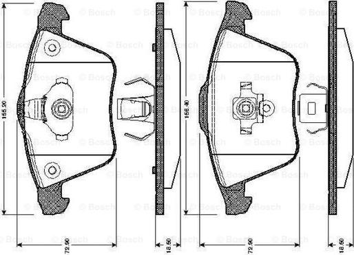 BOSCH 0 986 TB2 850 - Тормозные колодки, дисковые, комплект autospares.lv