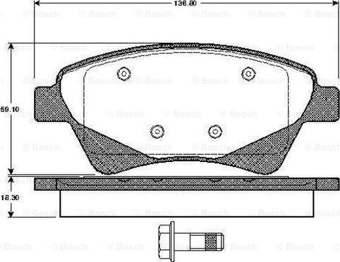 BOSCH 0 986 TB2 852 - Тормозные колодки, дисковые, комплект autospares.lv