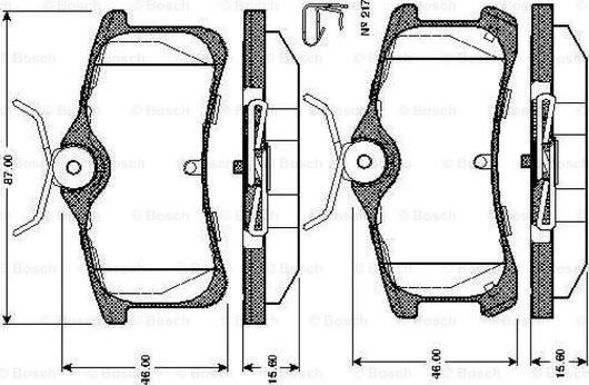 BOSCH 0 986 TB2 865 - Тормозные колодки, дисковые, комплект autospares.lv