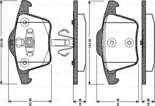 BOSCH 0 986 TB2 863 - Тормозные колодки, дисковые, комплект autospares.lv