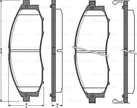 BOSCH 0 986 TB2 805 - Тормозные колодки, дисковые, комплект autospares.lv