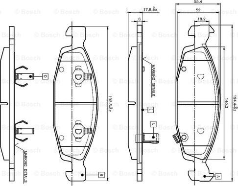 BOSCH 0 986 TB2 801 - Тормозные колодки, дисковые, комплект autospares.lv