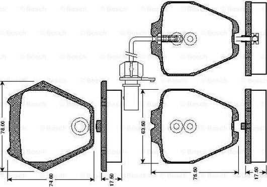 BOSCH 0 986 TB2 808 - Тормозные колодки, дисковые, комплект autospares.lv