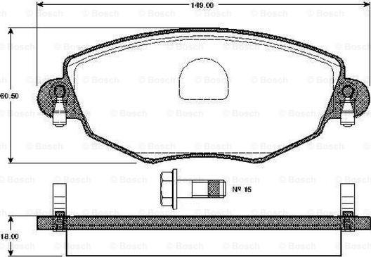 BOSCH 0 986 TB2 819 - Тормозные колодки, дисковые, комплект autospares.lv