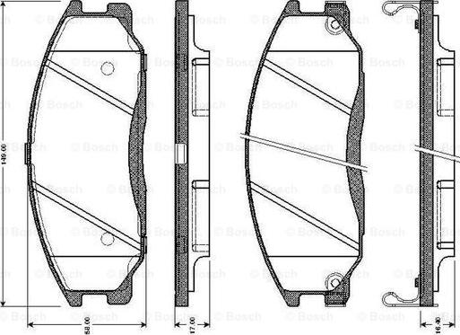 BOSCH 0 986 TB2 816 - Тормозные колодки, дисковые, комплект autospares.lv