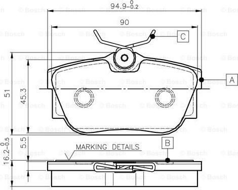 BOSCH 0 986 TB2 813 - Тормозные колодки, дисковые, комплект autospares.lv