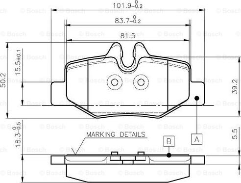 BOSCH 0 986 TB2 883 - Тормозные колодки, дисковые, комплект autospares.lv