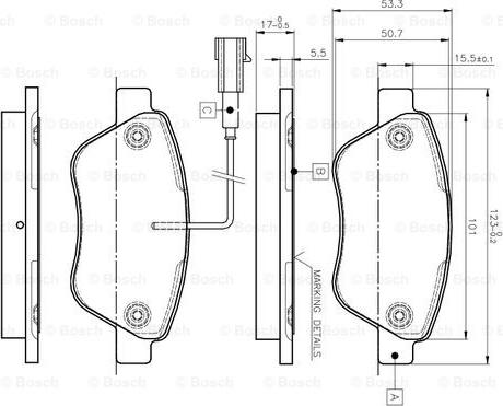 BOSCH 0 986 TB2 836 - Тормозные колодки, дисковые, комплект autospares.lv