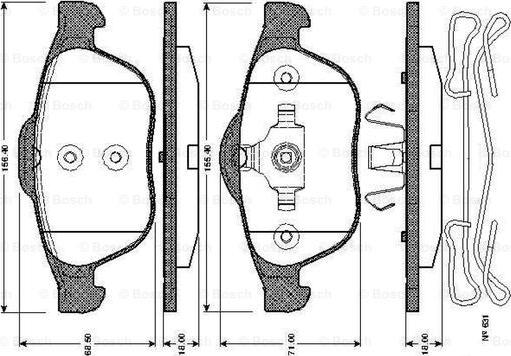 BOSCH 0 986 TB2 831 - Тормозные колодки, дисковые, комплект autospares.lv