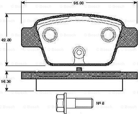 BOSCH 0 986 TB2 837 - Тормозные колодки, дисковые, комплект autospares.lv