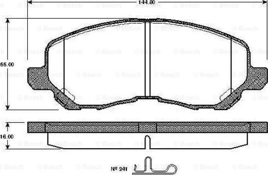 BOSCH 0 986 TB2 825 - Тормозные колодки, дисковые, комплект autospares.lv