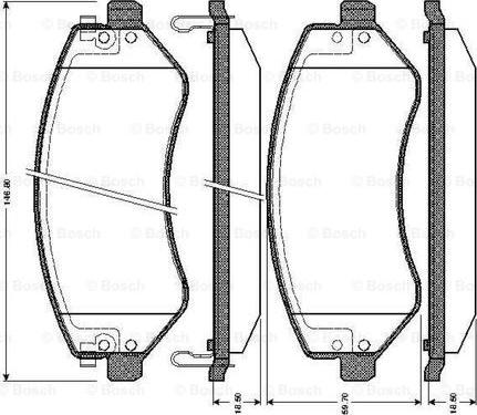 BOSCH 0 986 TB2 826 - Тормозные колодки, дисковые, комплект autospares.lv