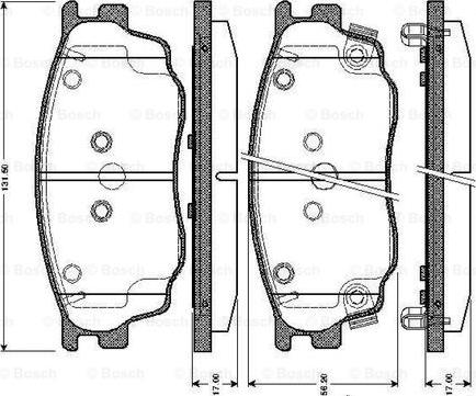 BOSCH 0 986 TB2 822 - Тормозные колодки, дисковые, комплект autospares.lv