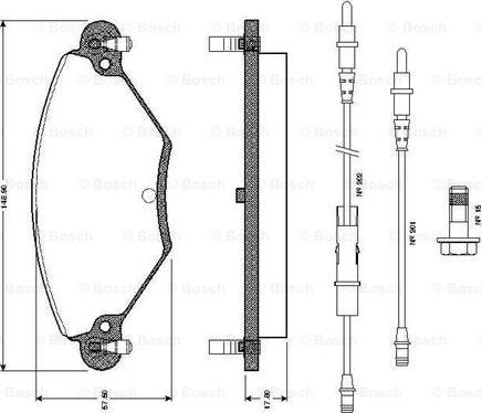 BOSCH 0 986 TB2 399 - Тормозные колодки, дисковые, комплект autospares.lv