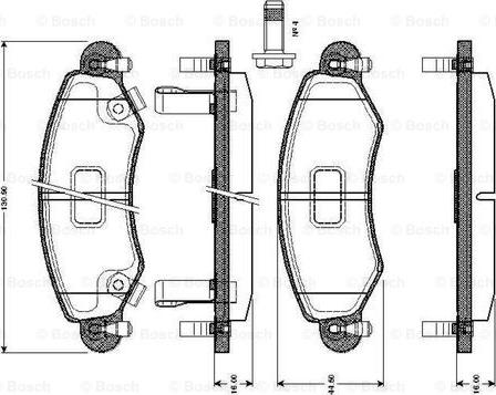 BOSCH 0 986 TB2 344 - Тормозные колодки, дисковые, комплект autospares.lv