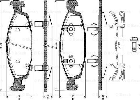 BOSCH 0 986 TB2 365 - Тормозные колодки, дисковые, комплект autospares.lv