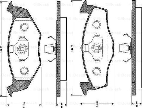 BOSCH 0 986 TB2 301 - Тормозные колодки, дисковые, комплект autospares.lv