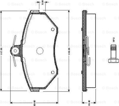 BOSCH 0 986 TB2 311 - Тормозные колодки, дисковые, комплект autospares.lv