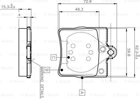 BOSCH 0 986 TB2 334 - Тормозные колодки, дисковые, комплект autospares.lv