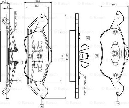 BOSCH 0 986 TB2 338 - Тормозные колодки, дисковые, комплект autospares.lv