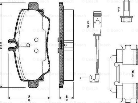 BOSCH 0 986 TB2 323 - Тормозные колодки, дисковые, комплект autospares.lv