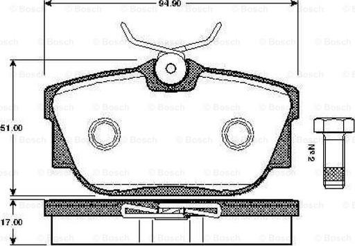 BOSCH 0 986 TB2 375 - Тормозные колодки, дисковые, комплект autospares.lv