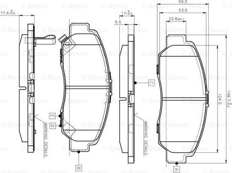 BOSCH 0 986 TB2 371 - Тормозные колодки, дисковые, комплект autospares.lv