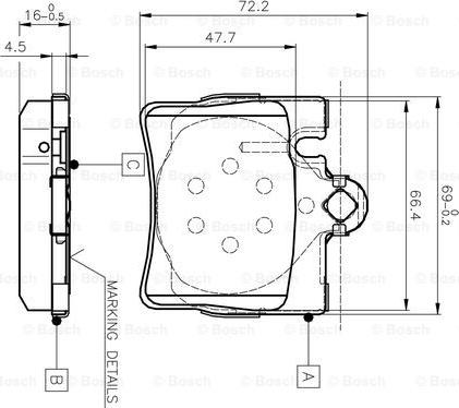 BOSCH 0 986 TB2 378 - Тормозные колодки, дисковые, комплект autospares.lv