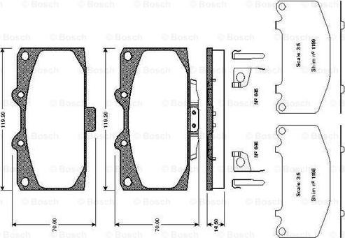 BOSCH 0 986 TB2 294 - Тормозные колодки, дисковые, комплект autospares.lv