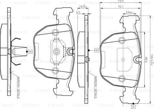 BOSCH 0 986 TB2 292 - Тормозные колодки, дисковые, комплект autospares.lv