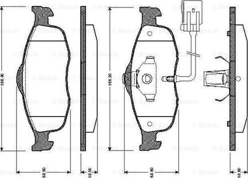 BOSCH 0 986 TB2 241 - Тормозные колодки, дисковые, комплект autospares.lv