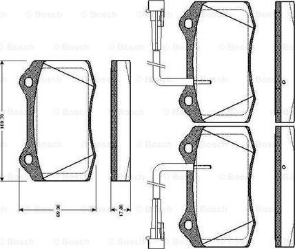 BOSCH 0 986 TB2 243 - Тормозные колодки, дисковые, комплект autospares.lv