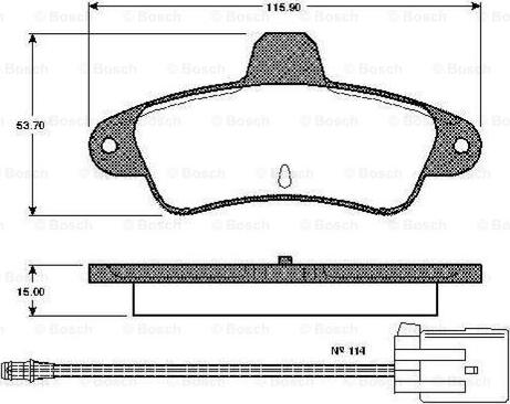 BOSCH 0 986 TB2 242 - Тормозные колодки, дисковые, комплект autospares.lv