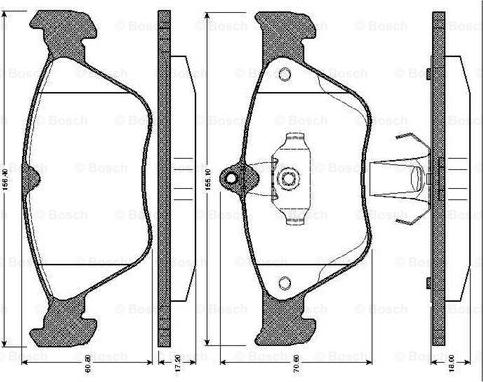 BOSCH 0 986 TB2 256 - Тормозные колодки, дисковые, комплект autospares.lv