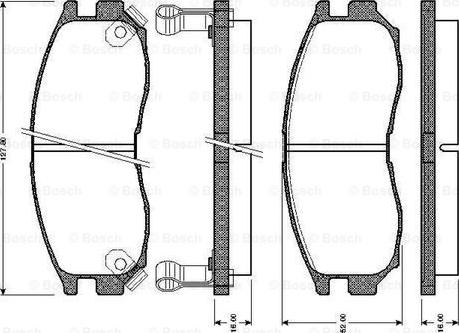 BOSCH 0 986 TB2 250 - Тормозные колодки, дисковые, комплект autospares.lv