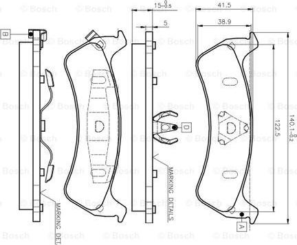 BOSCH 0 986 TB2 257 - Тормозные колодки, дисковые, комплект autospares.lv