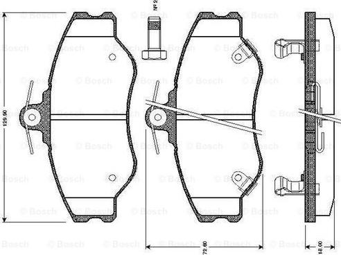 BOSCH 0 986 TB2 266 - Тормозные колодки, дисковые, комплект autospares.lv