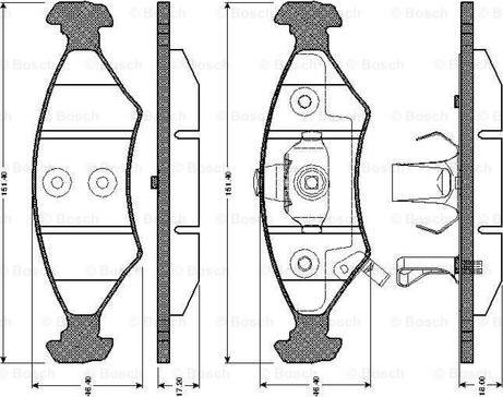 BOSCH 0 986 TB2 267 - Тормозные колодки, дисковые, комплект autospares.lv