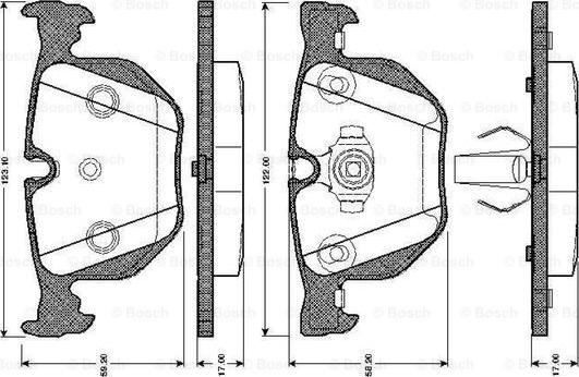 BOSCH 0 986 TB2 206 - Тормозные колодки, дисковые, комплект autospares.lv