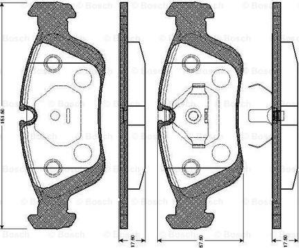 BOSCH 0 986 TB2 208 - Тормозные колодки, дисковые, комплект autospares.lv